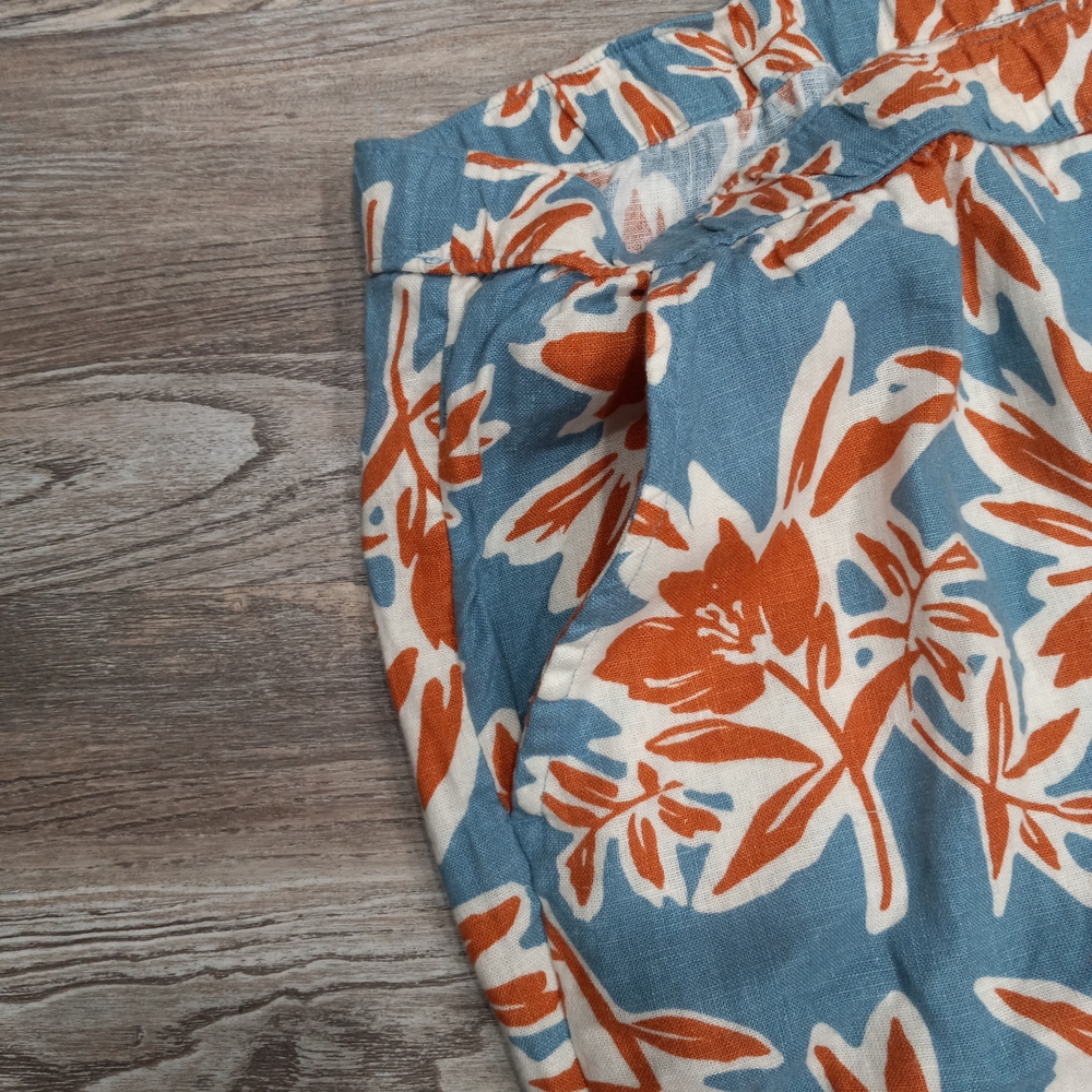 Denim & Co. Naturals Printed Wide Leg Linen Blend Pants Plus Size 3X - Picture 6 of 11